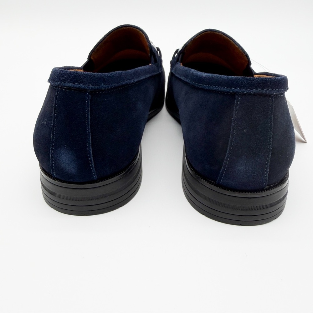 Stacy Adams Ravelle Moc Toe Slip On Bit Loafers Navy Blue Suede Shoes 7.5 NEW - Picture 7 of 15